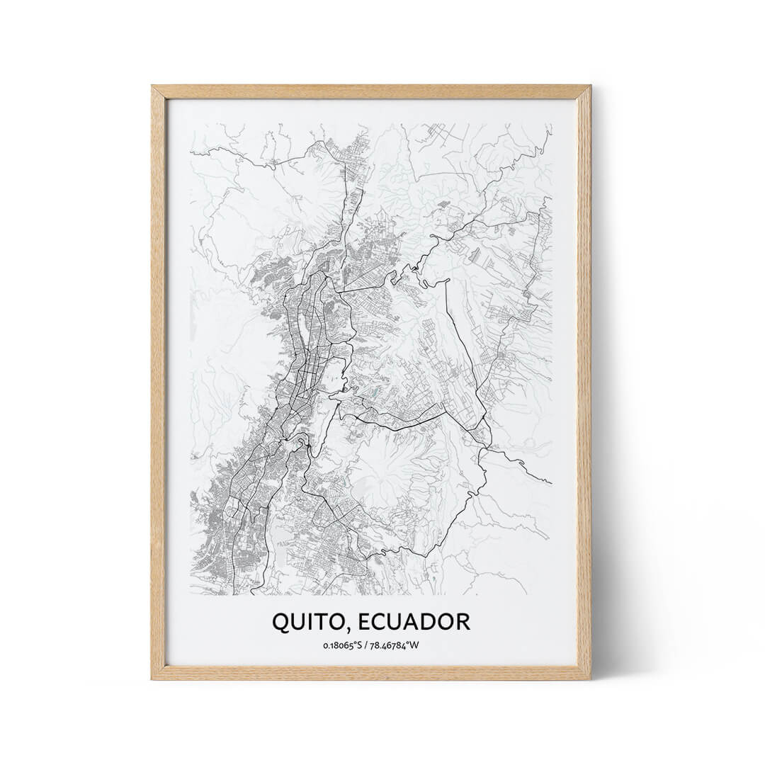 Quito city map poster