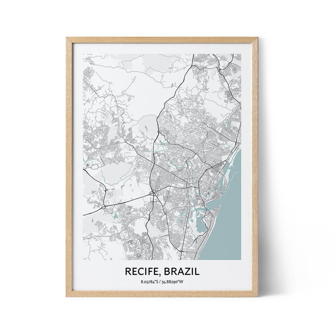 Recife city map poster