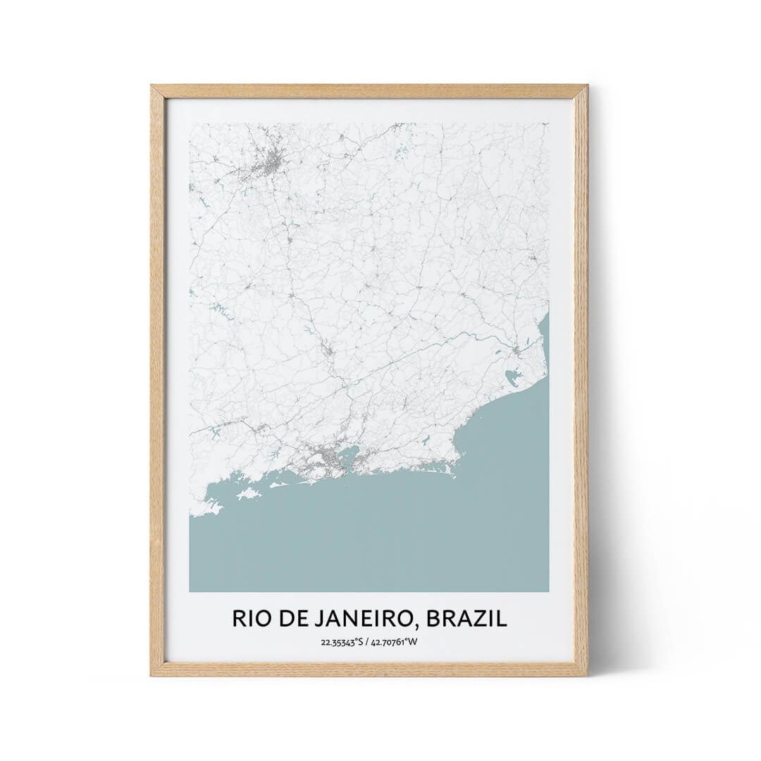 Rio de Janeiro city map poster