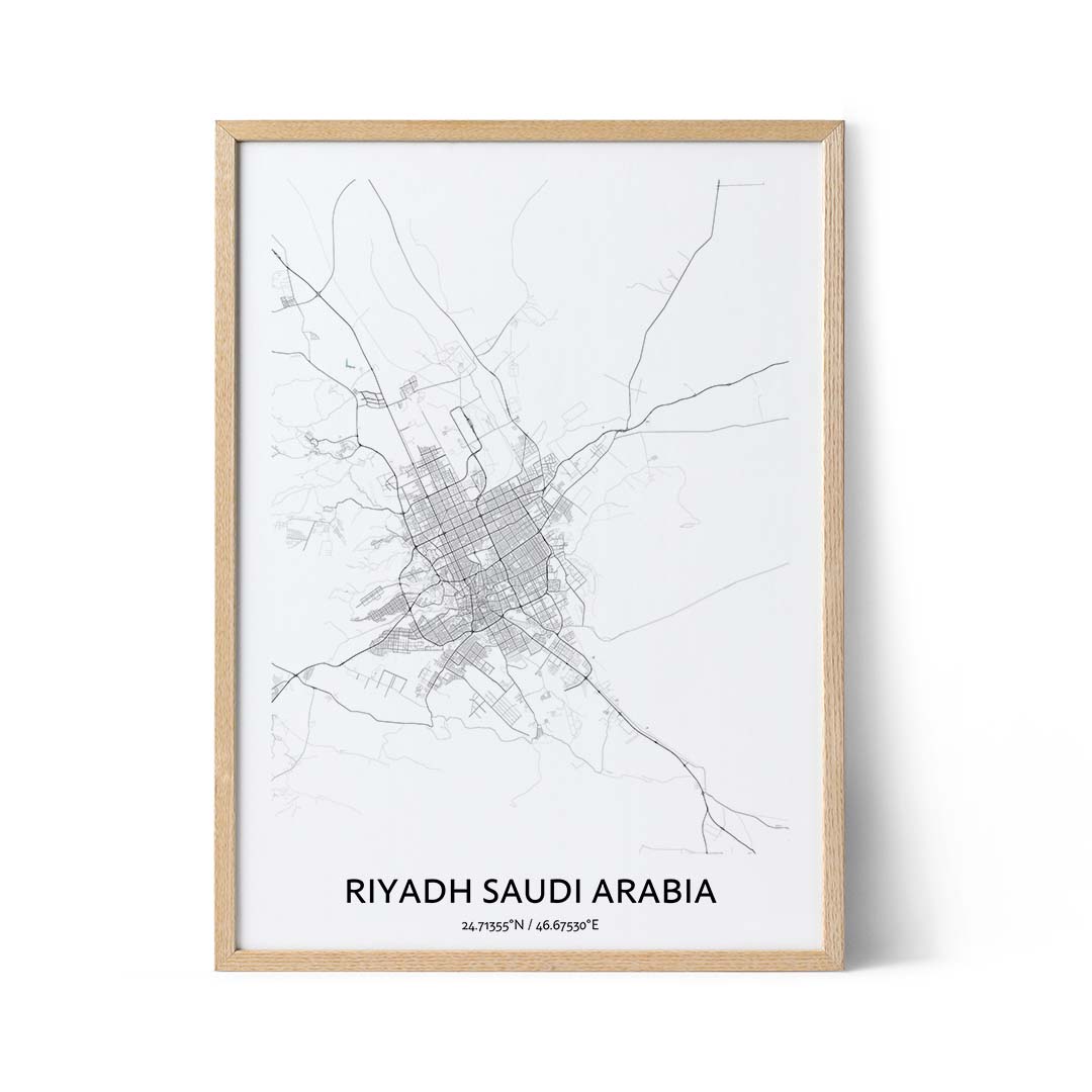 Riyadh city map poster