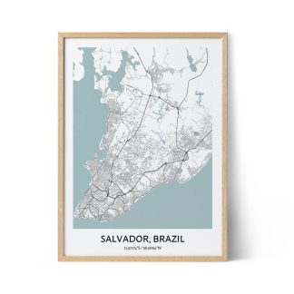 Salvador city map poster