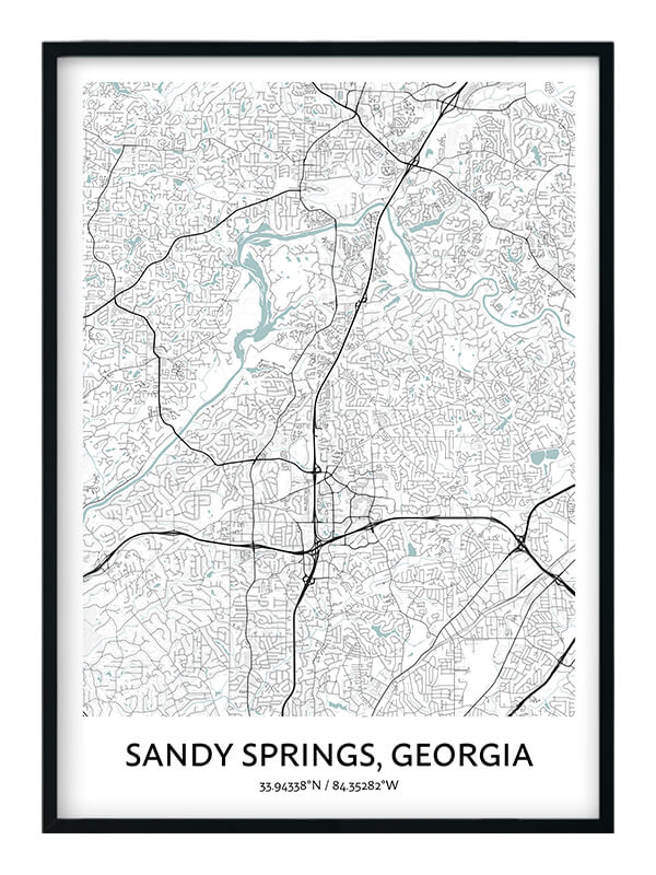 Sandy Springs Map Poster Your City Map Art Positive Prints