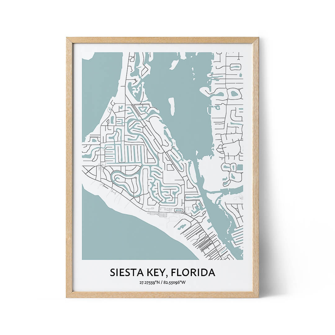 Affiche du plan de la ville de Siesta Key