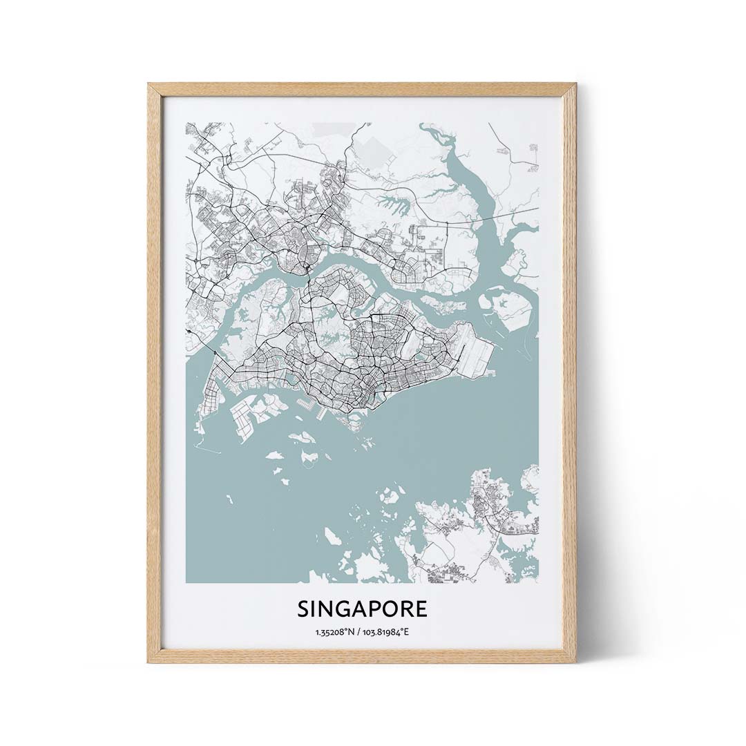 Singapore city map poster