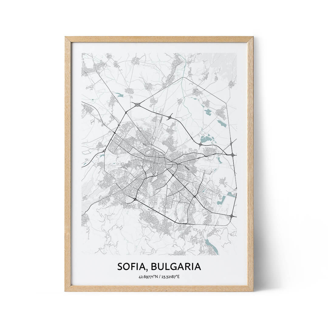 Sofia city map poster