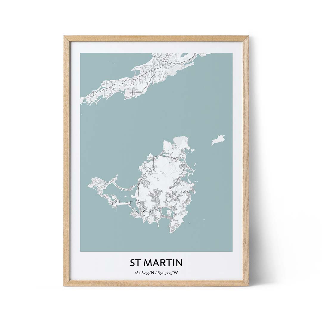 St Martin city map poster