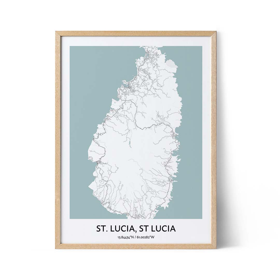 St. Lucia city map poster
