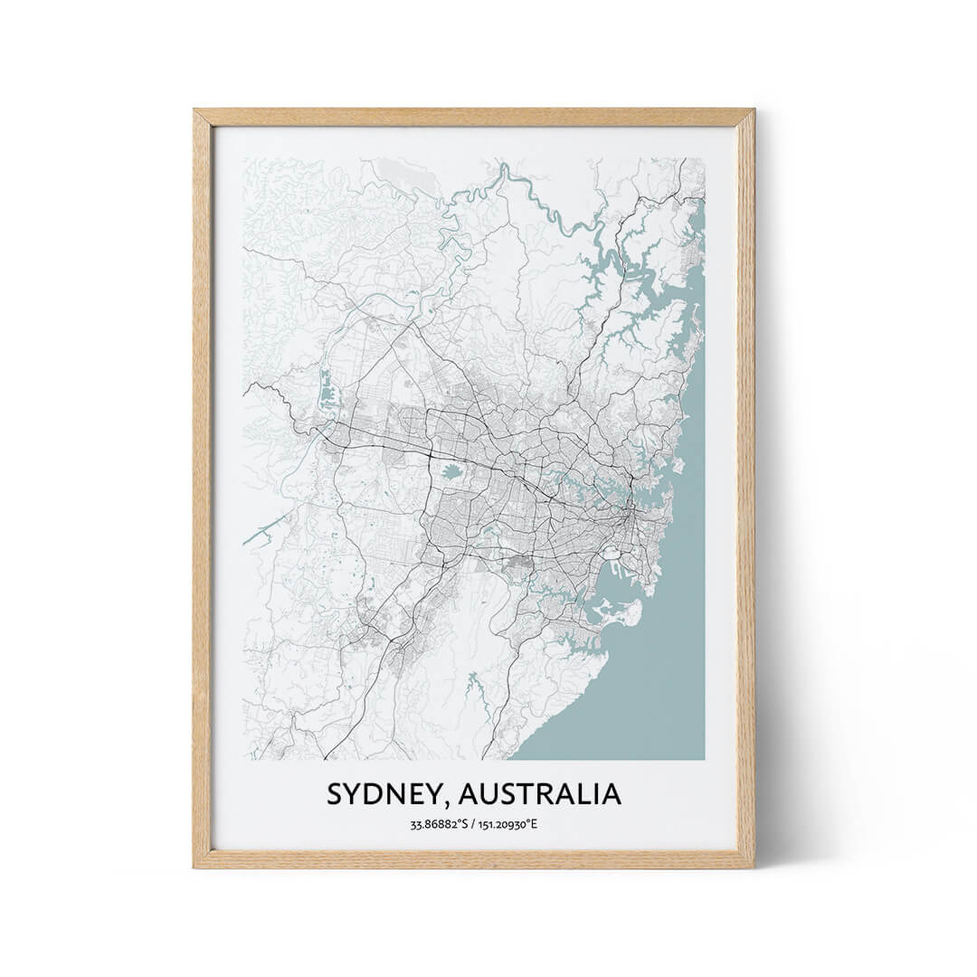 Sydney city map poster