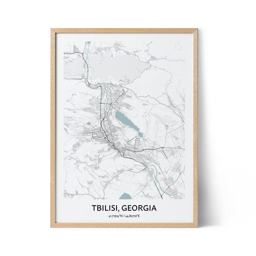 Affiche du plan de la ville de Tbilissi