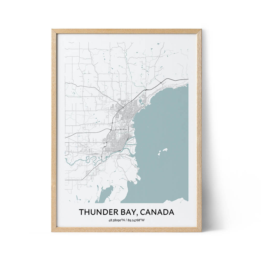 Affiche du plan de la ville de Thunder Bay