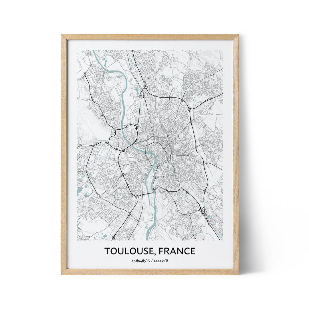 Toulouse Stadtplan Poster