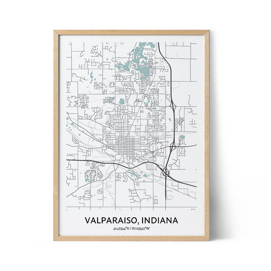 Valparaiso city map poster