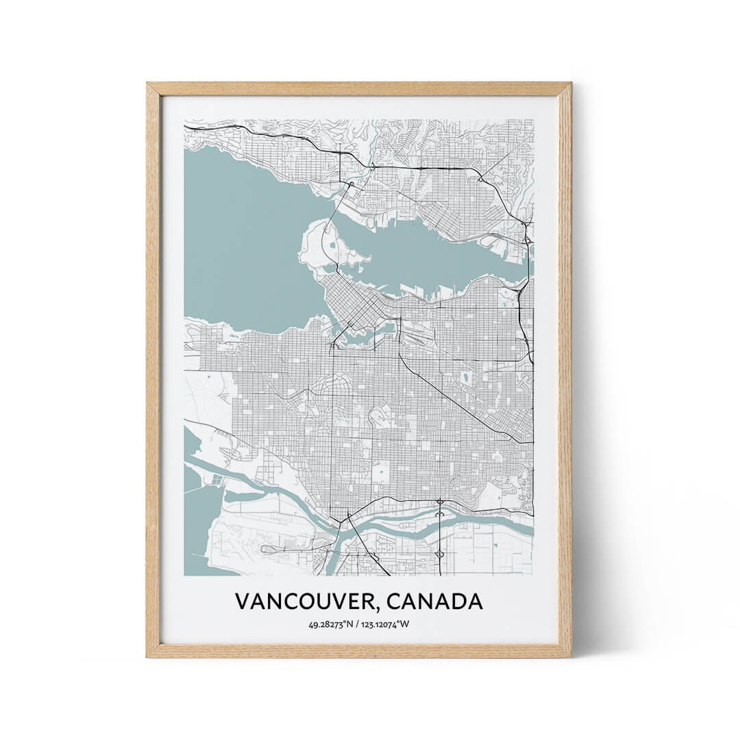 Vancouver city map poster