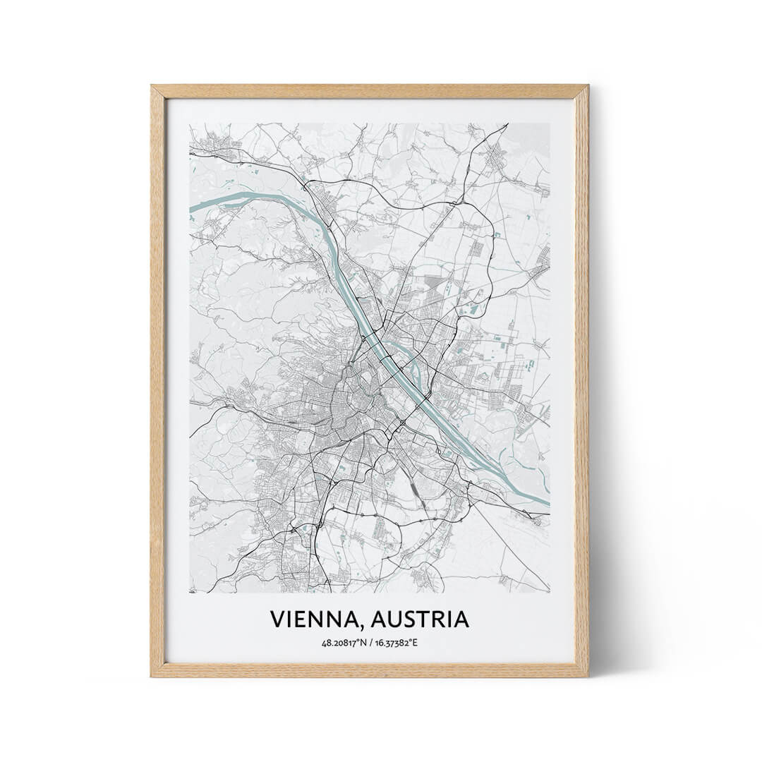 Vienna city map poster