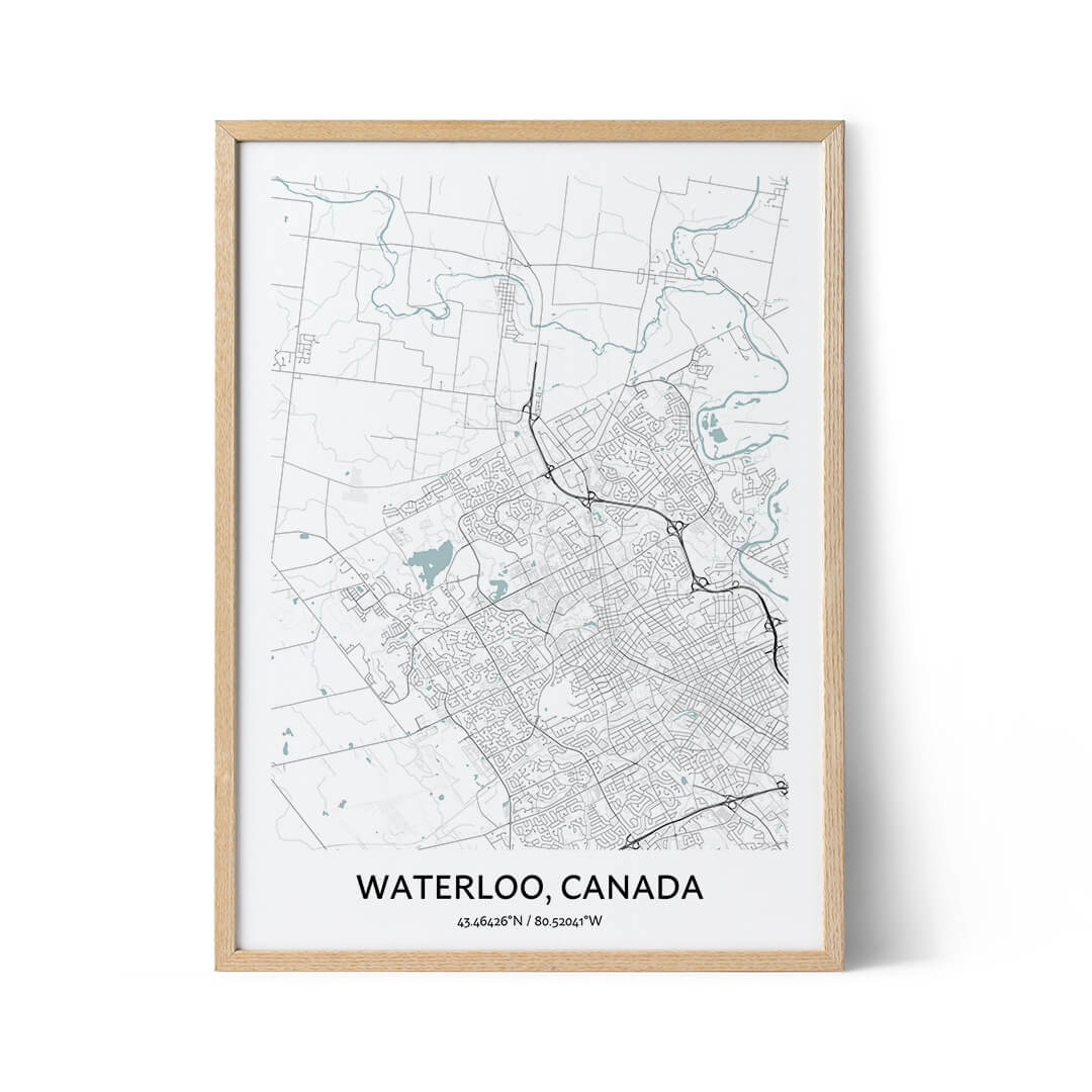 Waterloo city map poster