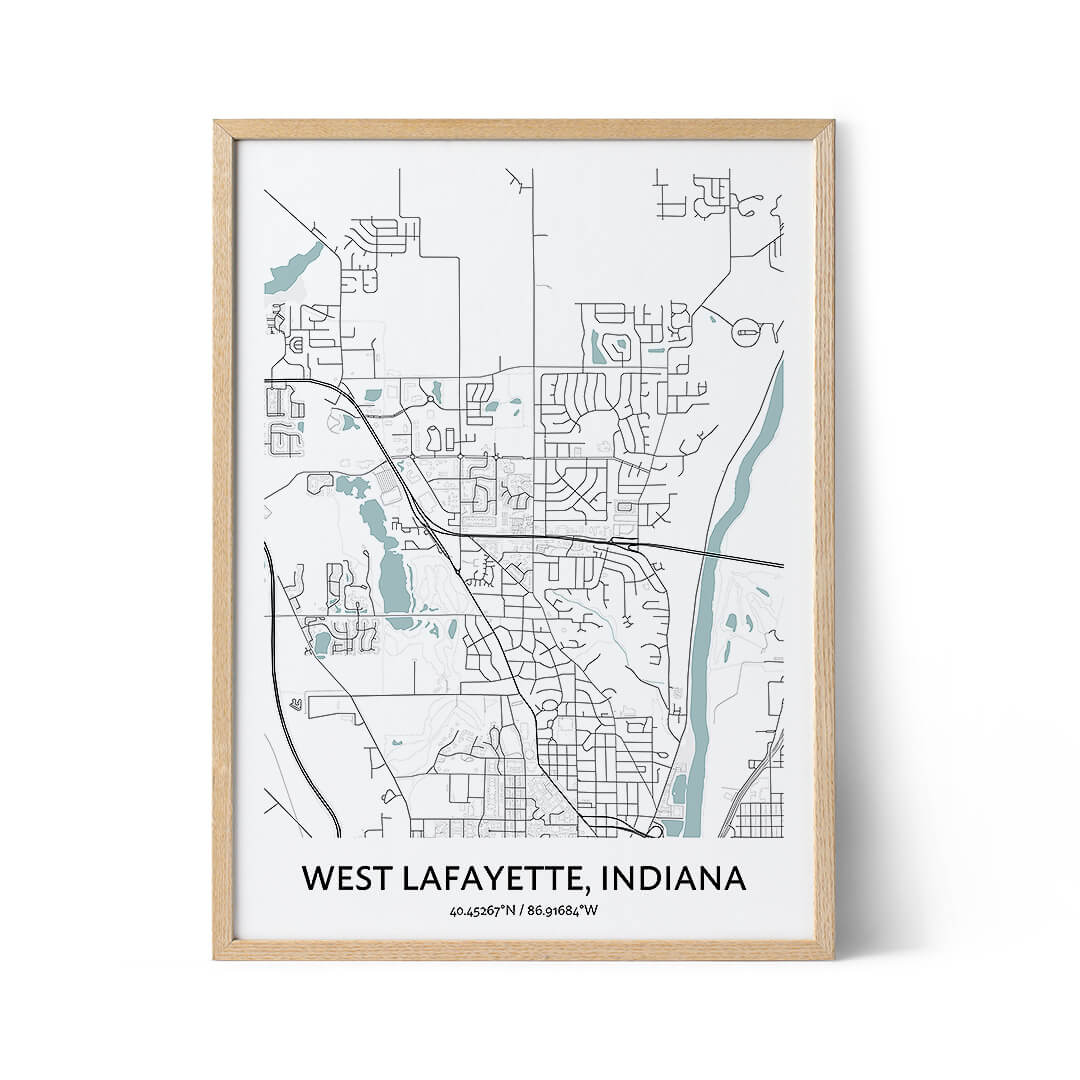 West Lafayette city map poster