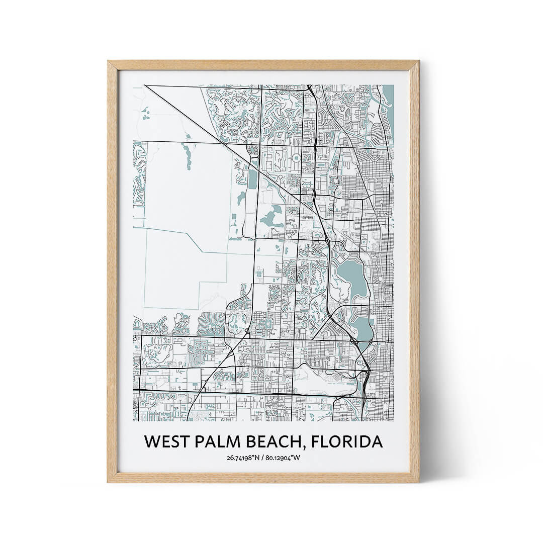 West Palm Beach city map poster