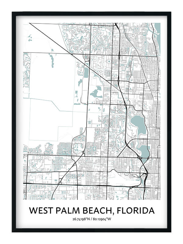 West Palm Beach Map Poster - Your City Map Art - Positive Prints