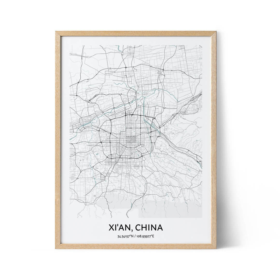 Xi'an city map poster