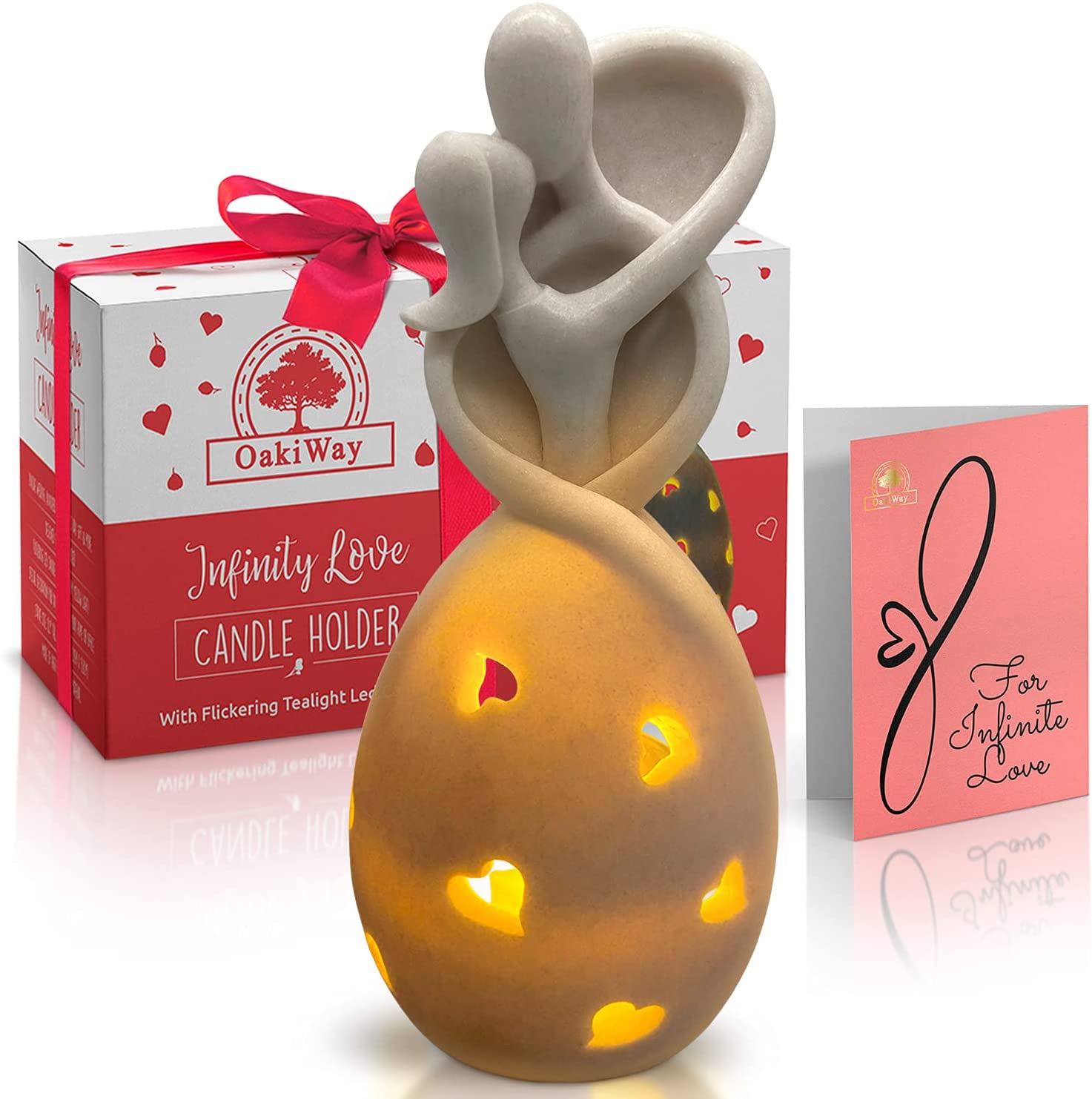 Infinity Love Candle Holder Statue