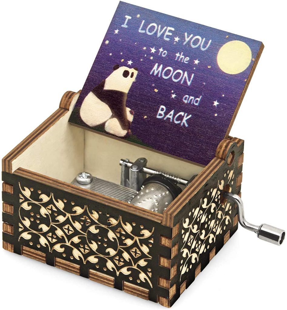 Music Box Gift for Wife Girlfriend，Love You to The Moon and Back Musical Box Christmas Anniversary Birthday Gifts to Husband Boyfriend Daughter Mom Present