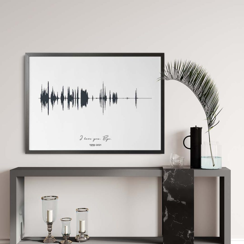 voice memorial gift soundwave art qr code