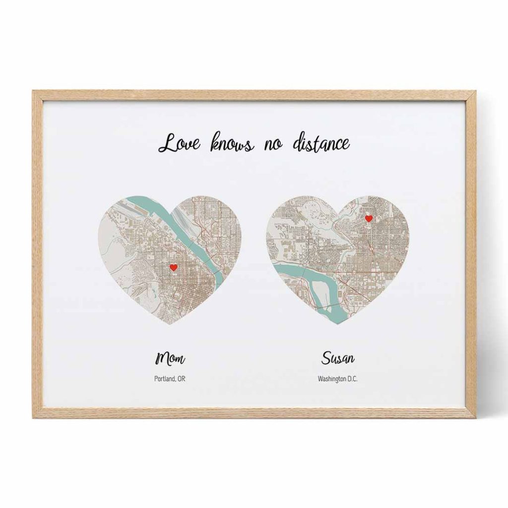 love knows no distance map for mom