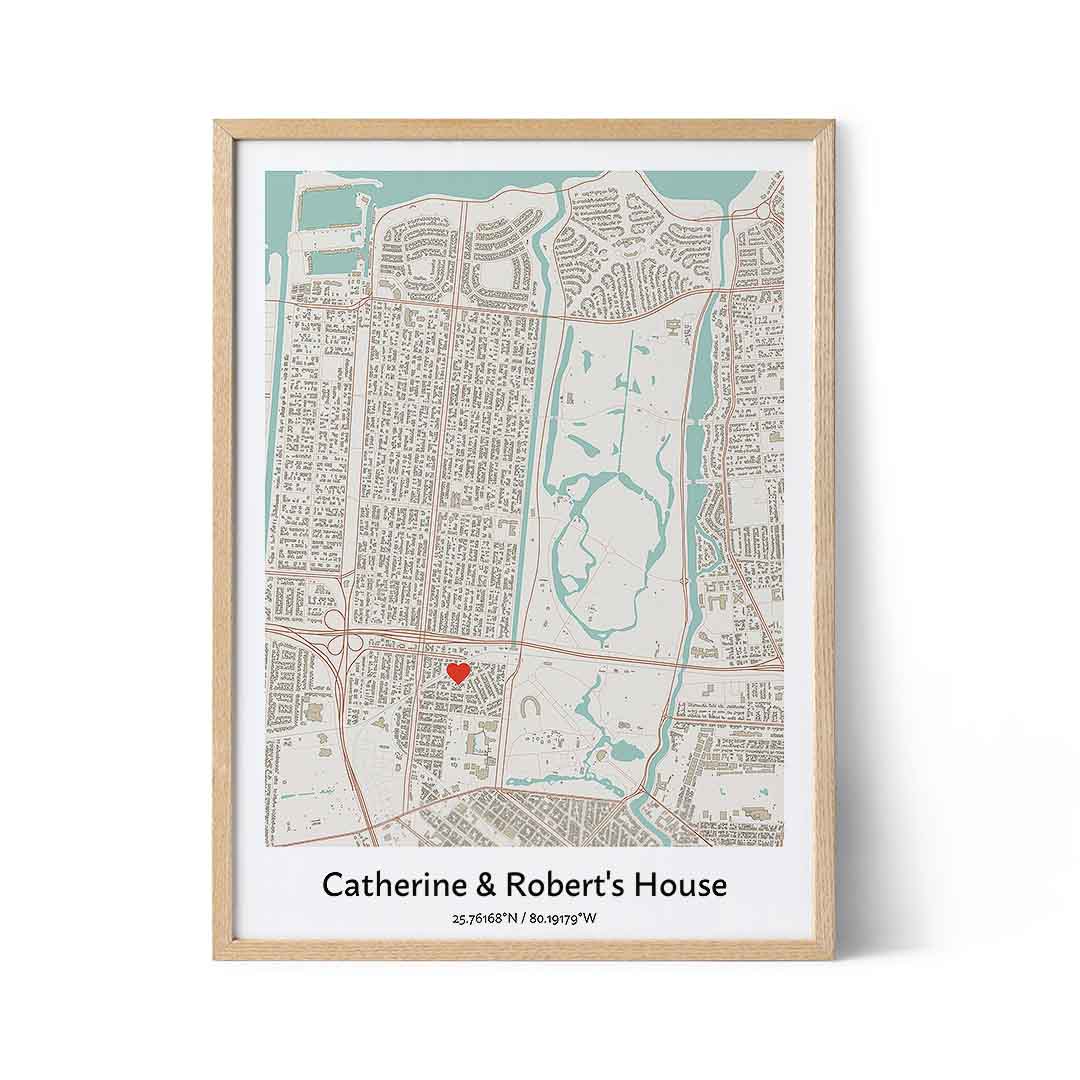 Custom Map for Parents - Gift for Parents - Positive Prints