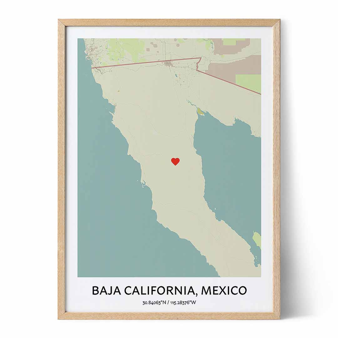 Baja California Map Poster - Your City Map Art - Positive Prints