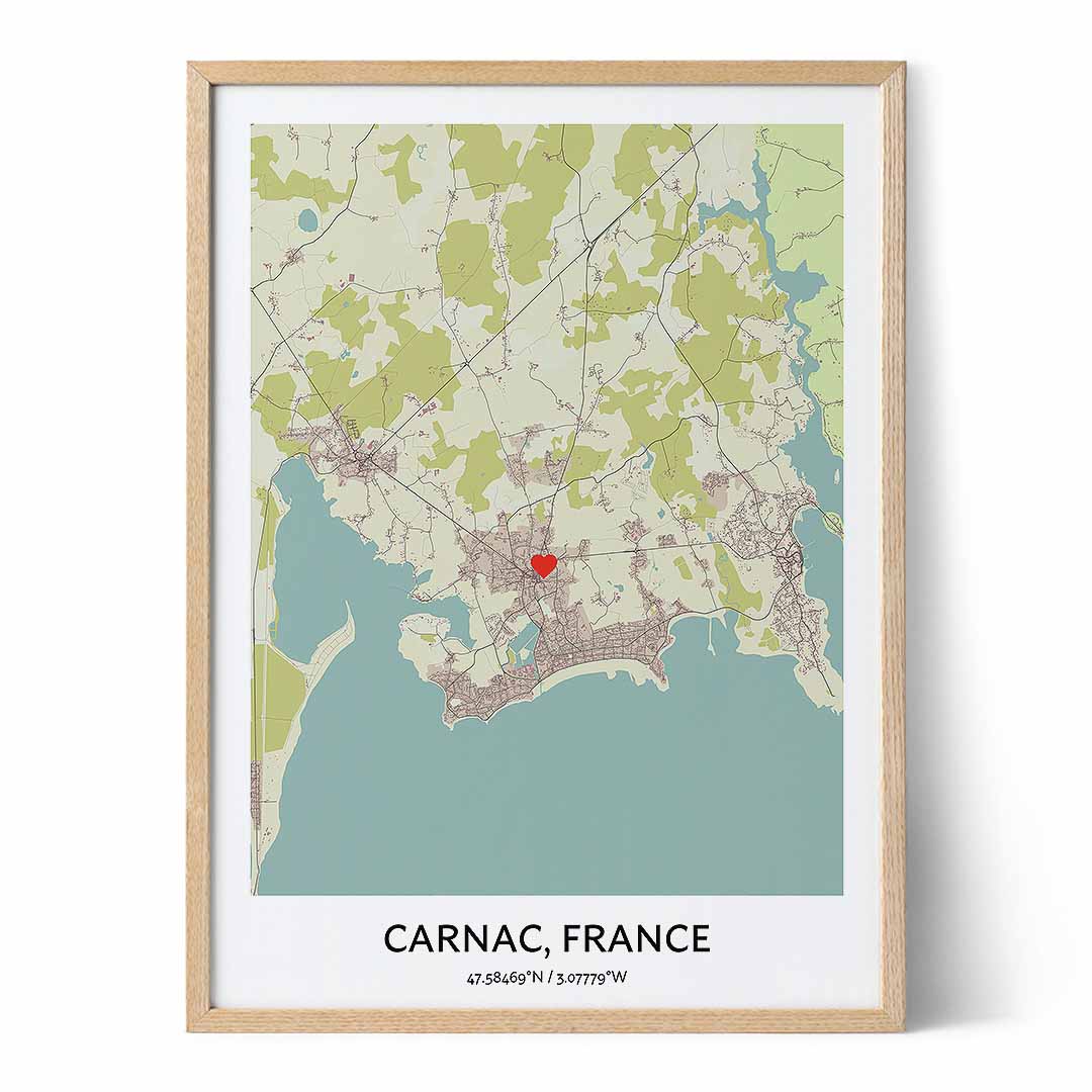 Carnac Map Poster - Your City Map Art - Positive Prints