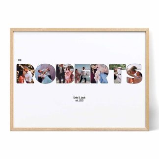 newlyweds letter photo collage