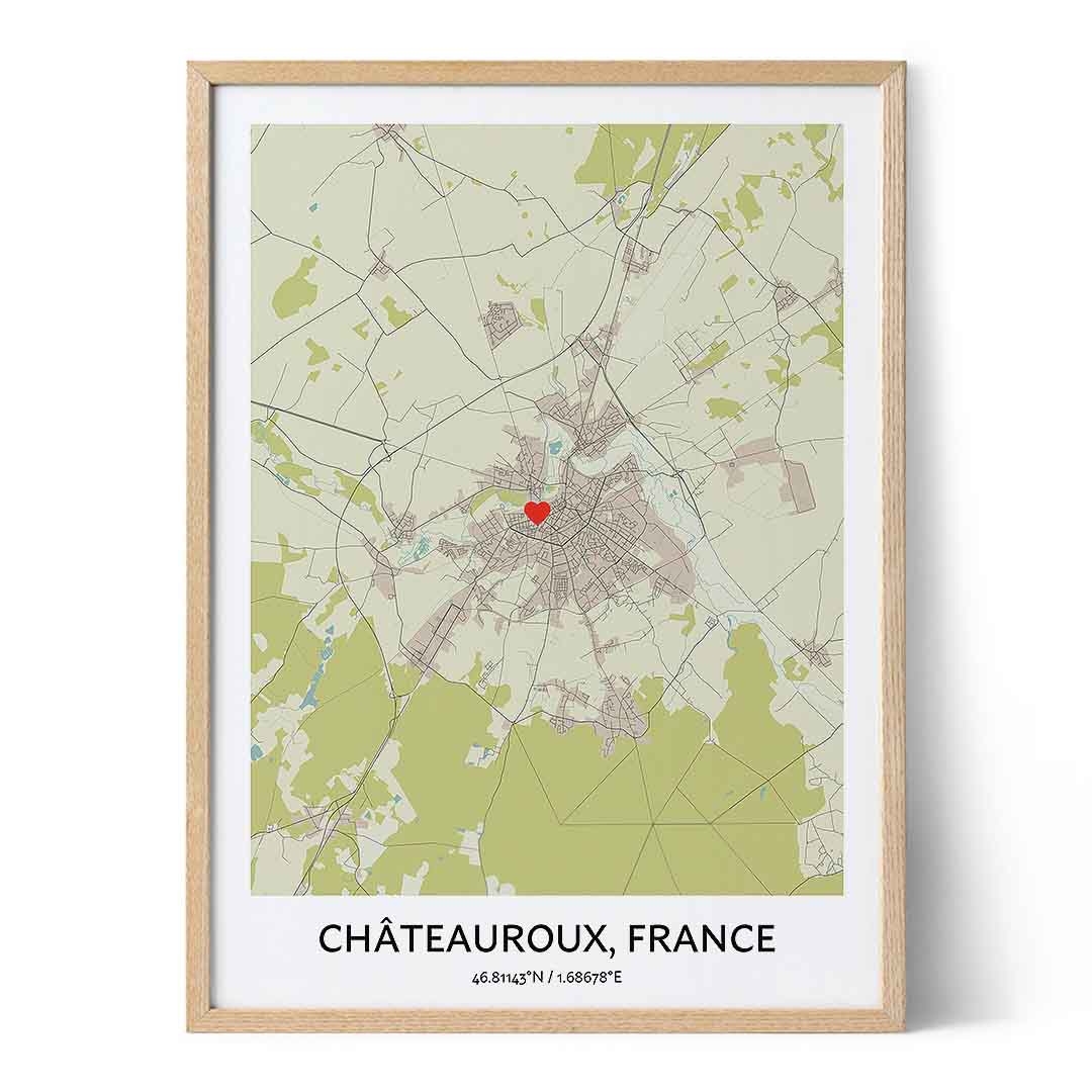 Châteauroux Map Poster - Your City Map Art - Positive Prints