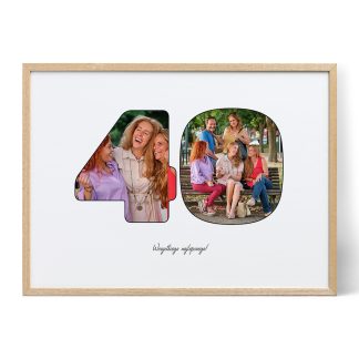 40 Urodziny - Kolaż ze Zdjęć w Formie Napisu