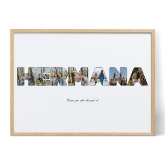 Collage fotográfico de letras para tu hermana