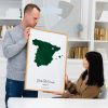 Mapa personalizado en acuarela