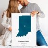 Watercolor Engagement Map Gift