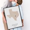 Watercolor Engagement Map Print
