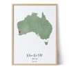 Watercolor Where We Met Map Australia