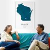 personalized watercolor where we met map