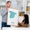 Acuarela Mapa de nuestra primera cita