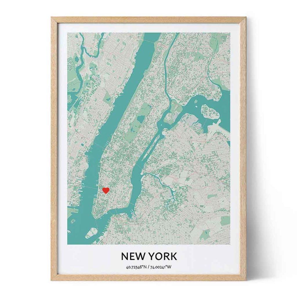 Custom New York city map print inspired by a 2026 World Cup host city.