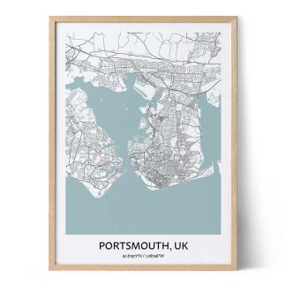 Portsmouth UK city map poster
