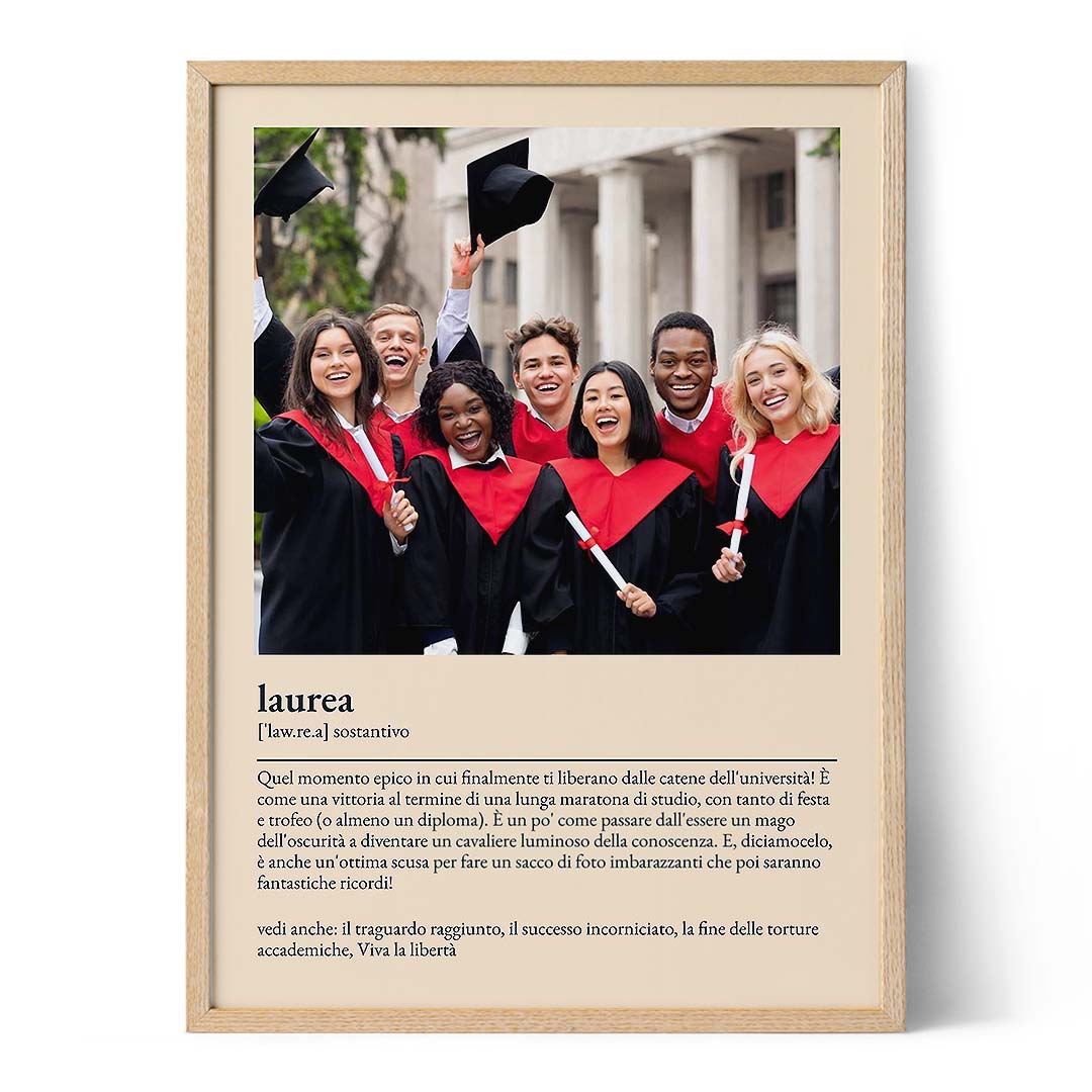 Regalo personalizzato per diploma scolastico Master Bachelor Laurea come poster incorniciato o tela con iniziale, nome, laurea e anno