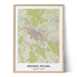 Krosno, Poland Map Poster