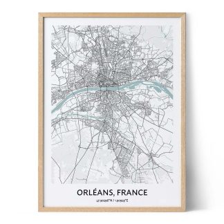 Orléans, France Map Poster