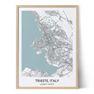 トリエステ, イタリア 地図 ポスター