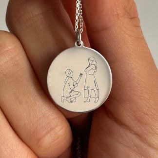 Custom Engagement Line Art Jewelry