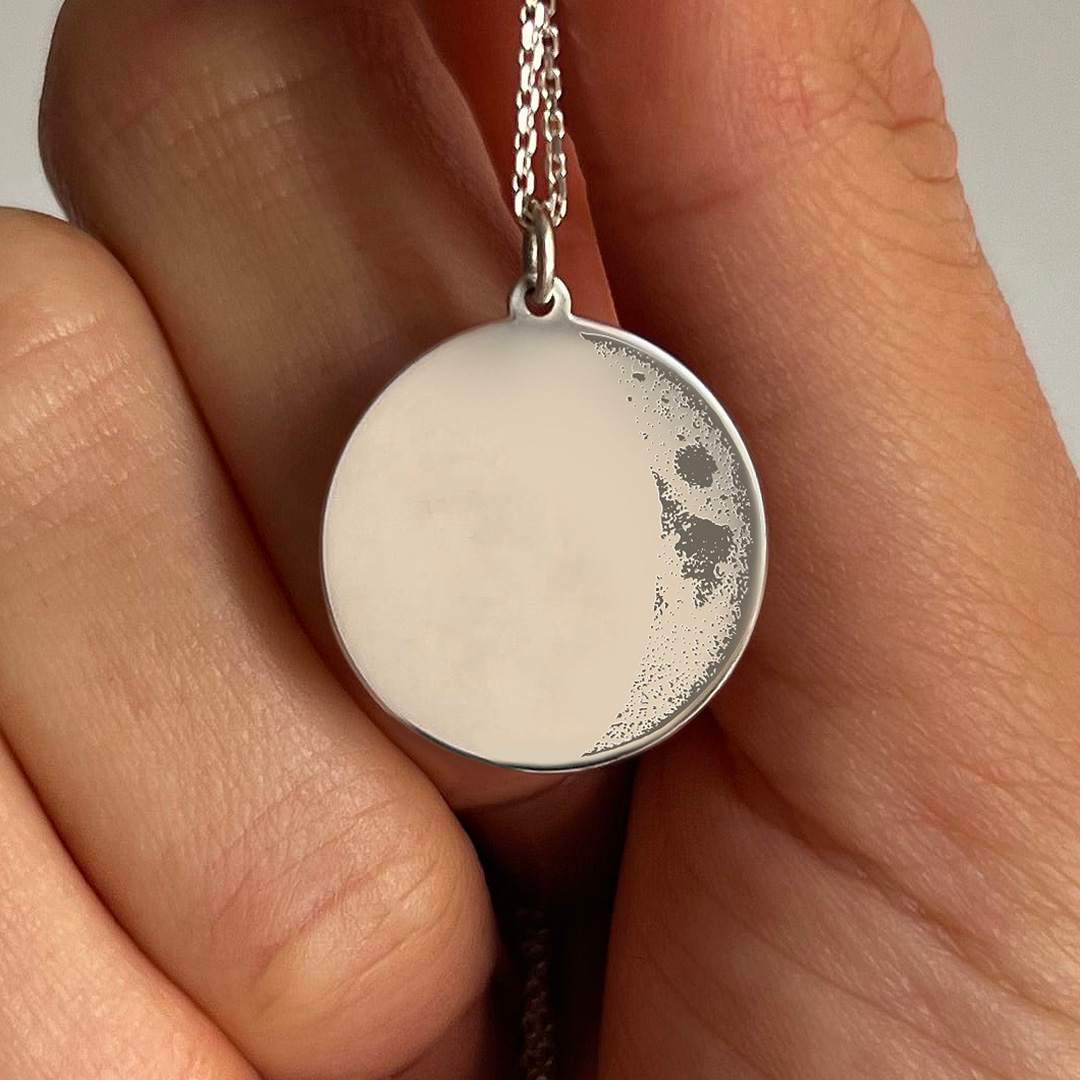 Waxing Crescent Moon Jewellery Positive Prints