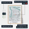Where We Met map print with labels for style, location marker and custom text