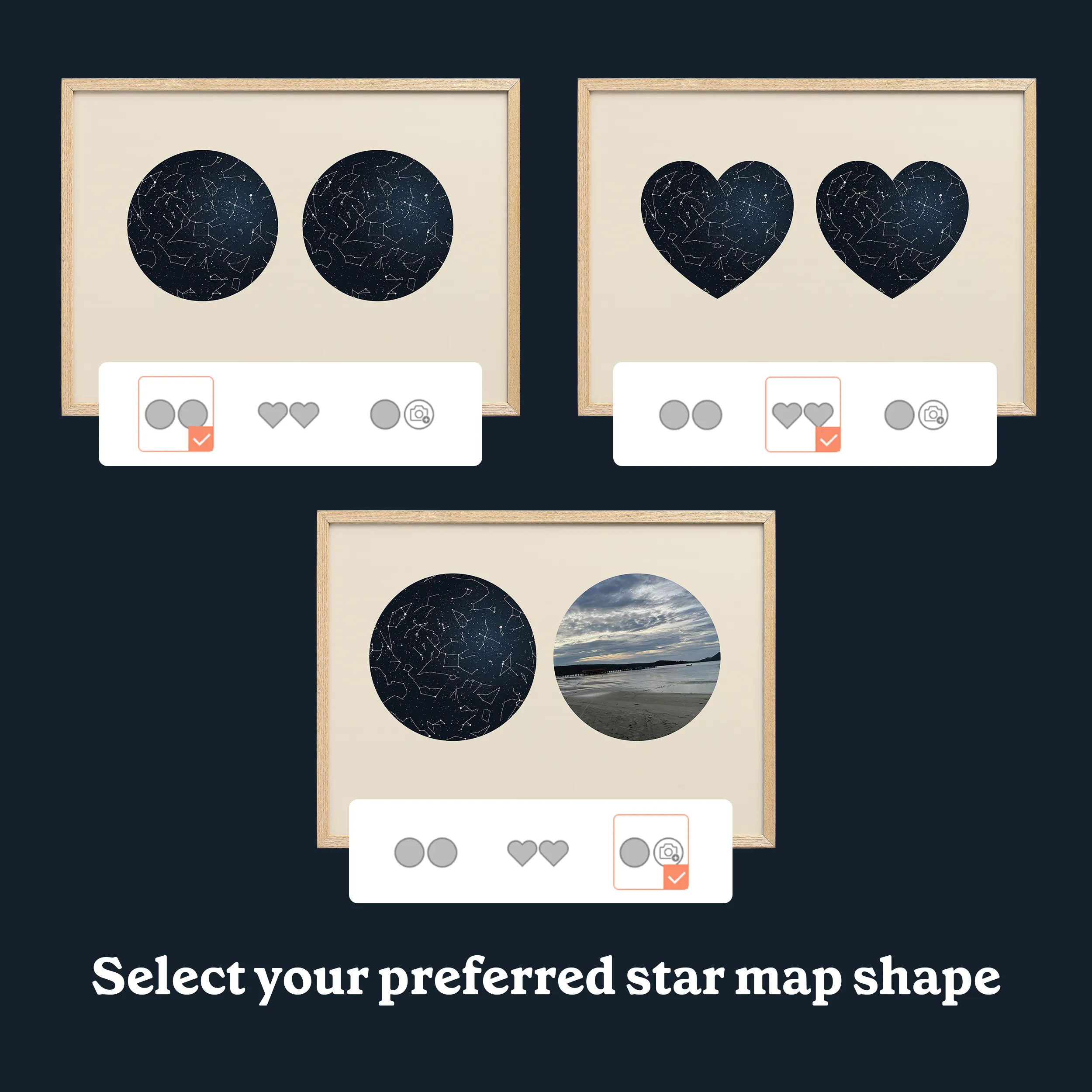 Custom Star Map with Photo - Positive Prints